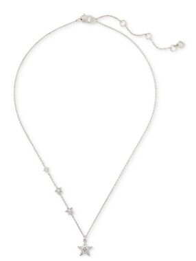Kate Spade NY Silver Tone CZ Multi Star Pendent Necklace